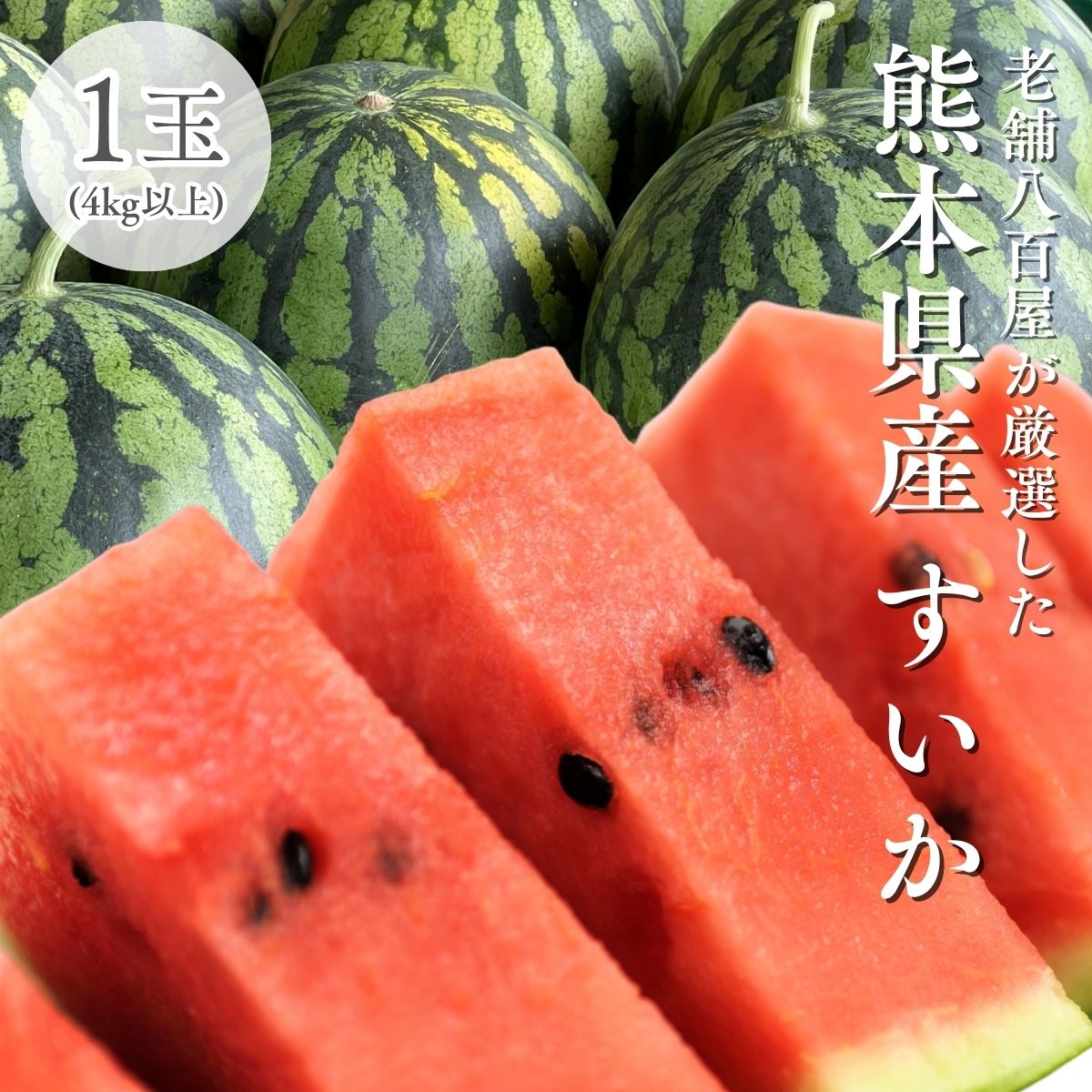 すいか 熊本県産 1玉(4kg以上)/2玉(合計約10kg) 完熟