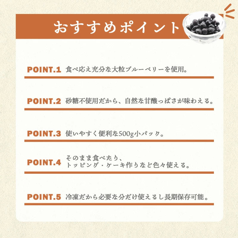 ブルーベリー 冷凍 500g 1kg (500g x 2パック) 大粒 カナダ産 砂糖不使用