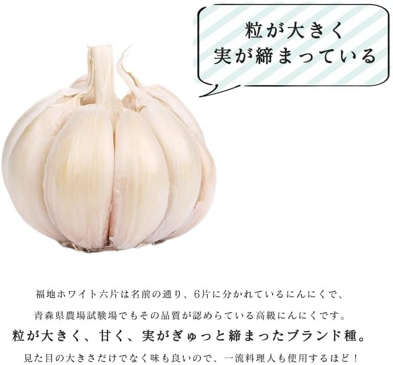 にんにく 1kg 青森 国産 美品 福地ホワイト六片種 ニンニク 良品 大きさ おまかせにんにく ／ にんにく 訳あり 国産 1kg 青森産 ニンニク 大きさ おまかせ 福地ホワイト六片種