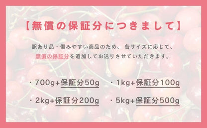 <予約開始> さくらんぼ 訳あり 山形県 700g／1kg／2kg／5kg 品種お任せ <クール便> S～2Lサイズ混合 バラ詰め サクランボ ご家庭用 (6月下旬頃から発送予定)
