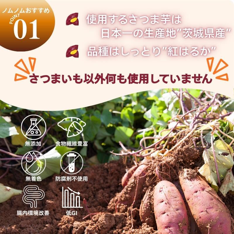 無添加 国産 干しいも ノムノムイモ 犬 おやつ ペット 干し芋 120g／120g×2p／120g×4p 紅はるか わけあり 茨城県産 お徳用 添加物不使用 食物繊維 低GI 自然 食品 さつまいも