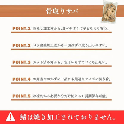 【 骨なし 無塩 鯖 1kg 】&【 焼き鮭 切り身 1kg 】合計2kg セット 訳あり 骨取り さば サバ 冷凍 サケ さけ 銀鮭 塩鮭 詰め合わせ