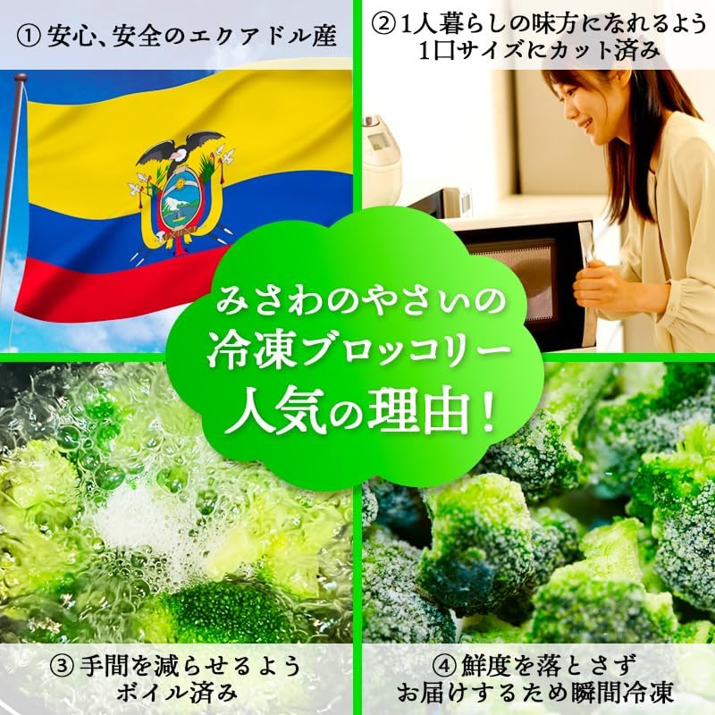 エクアドル産 ブロッコリー 冷凍 ＼自然解凍でそのまま使える／ 500g／1kg (500gｘ2パック) ／1.5kg (500gｘ3パック) ／2kg (500gｘ4パック) カット済み