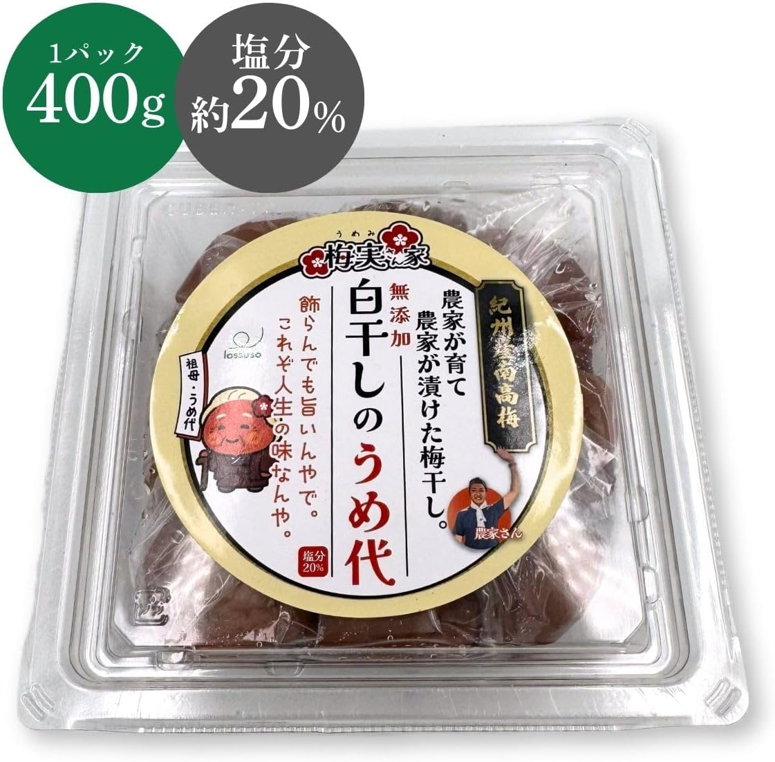 梅干し 白干し 紀州南高梅 無添加 大粒 塩分20% 3L～4L 訳あり 400g／400g x2／400g×3／400g×4 酸っぱい 国産 和歌山 なんこう梅
