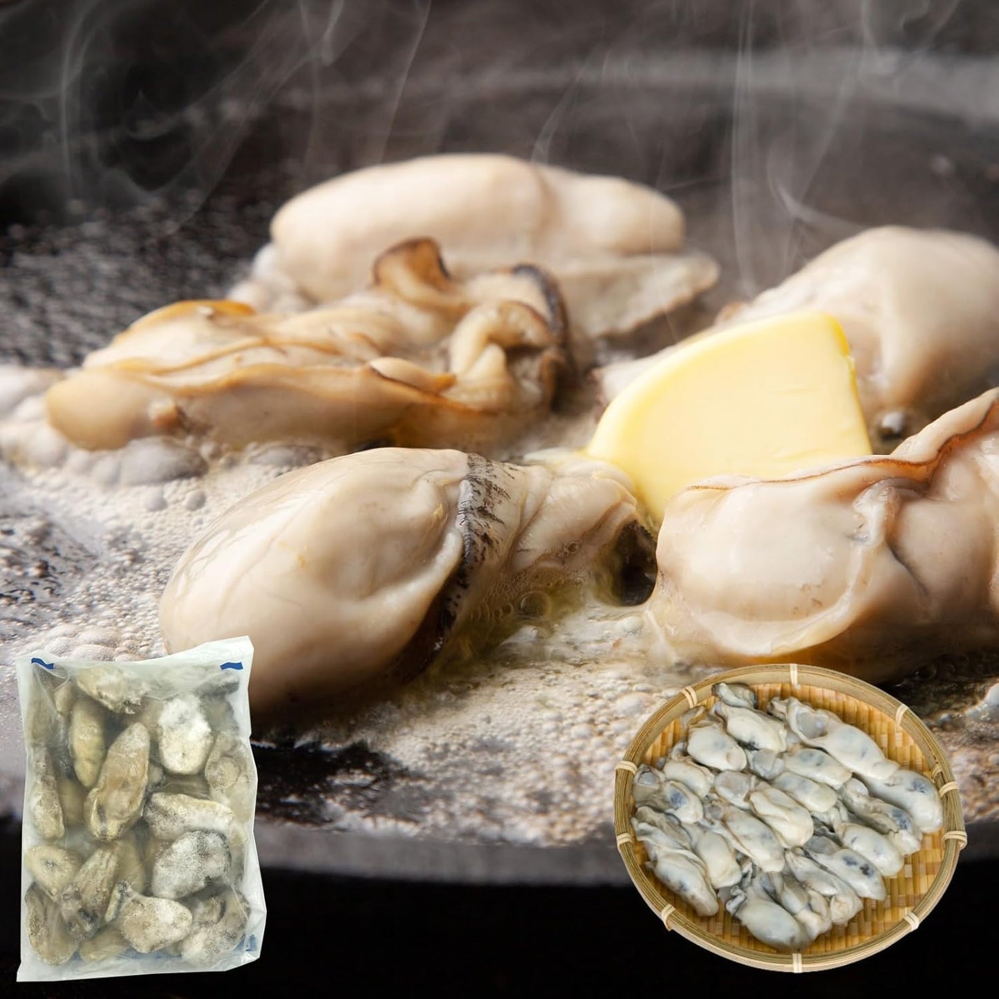 牡蠣　 1kg ( 解凍後850g 約26～35粒 )　広島県産　【冷凍　加熱用　特大　むき身】