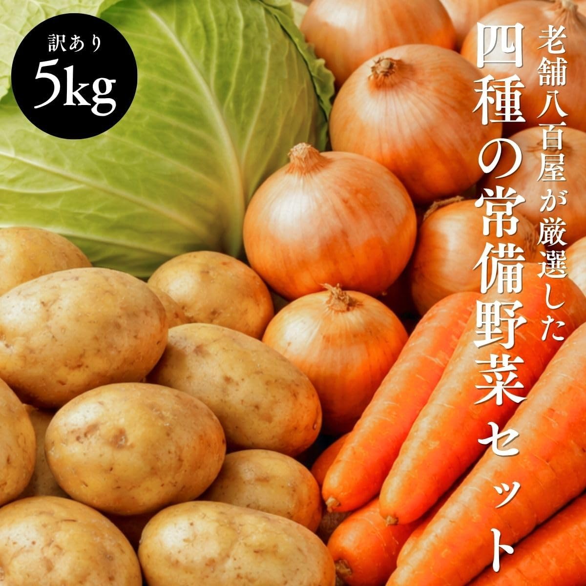 常備 野菜セット 国産 5kg 4種( 人参 玉ねぎ じゃがいも [ メークイン ] キャベツ ) 訳あり 詰め合わせ やさい 定番 万能 ご家庭用 サイズ・個数変動あり